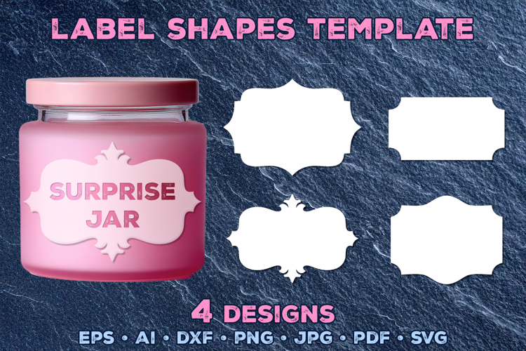 Vector Label Shapes Template. Ornate Label Shapes SVG