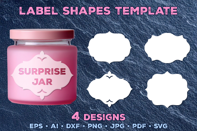Vector Label Shapes Template. Ornate Label Shapes SVG