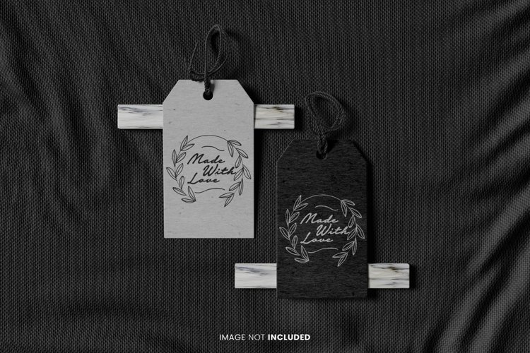 elegant label tag black and white logo mockup psd