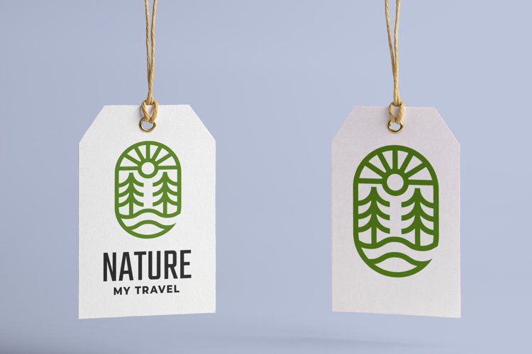Nature Lake and Pine Logo Logo