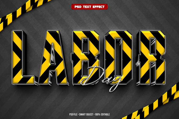 Labor day 3D editable text effect