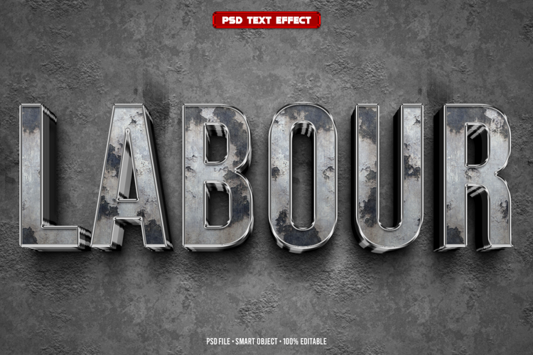 Labour 3D editable text effect