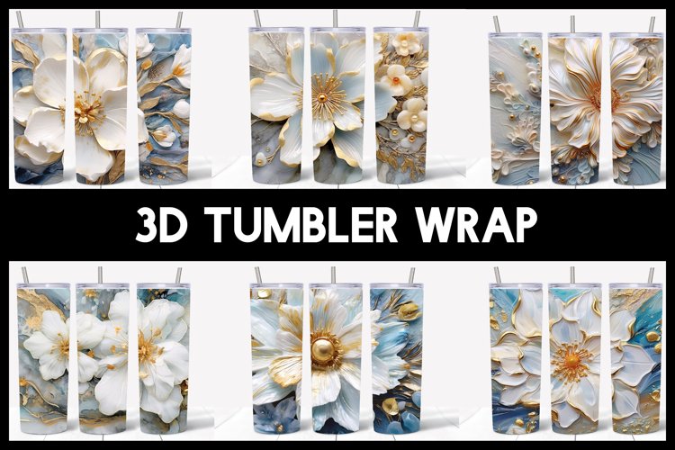 3D Flowers Labrodonite Tumbler Sublimation |3D Tumbler example image 1