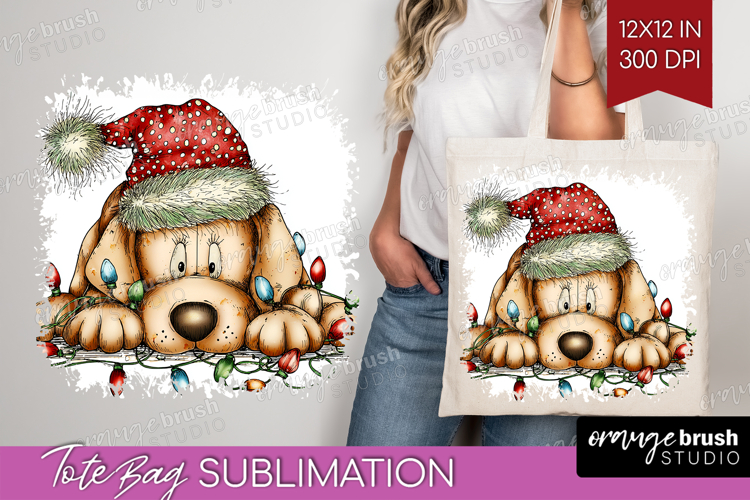 Labrador Tangled In Christmas Lights Tote Bag Funny Xmas Bag