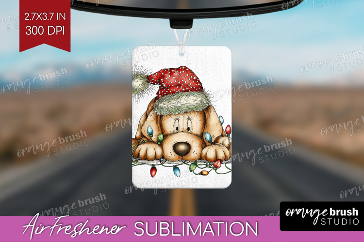 Labrador Tangled In Christmas Lights Air Freshener PNG Funny