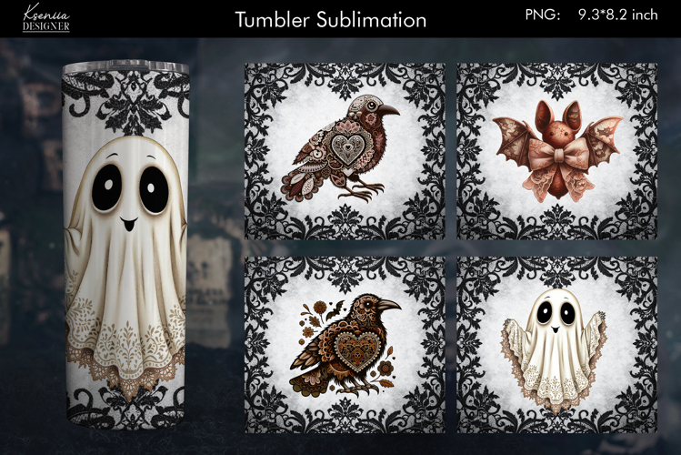Halloween Lace Vintage Tumbler Sublimation Designs