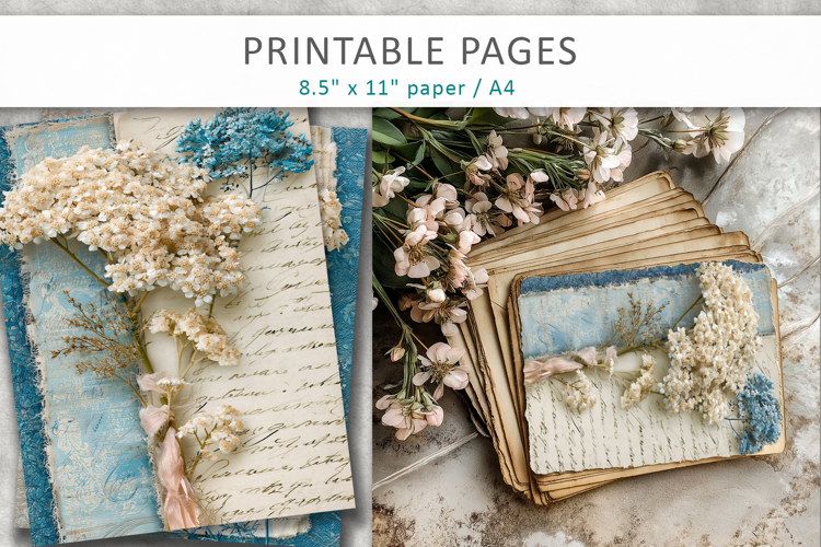 botanical vintage paper, journal supplies