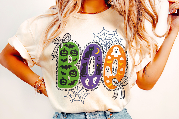 Boo Lace PNG, Ghost PNG, Halloween PNG, Spooky PNG, Pumpkin
