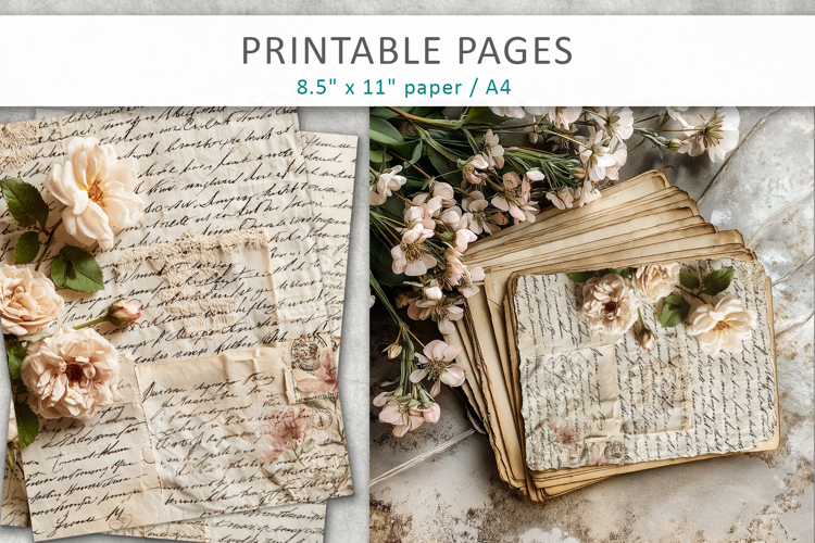 antique paper junk journal pages