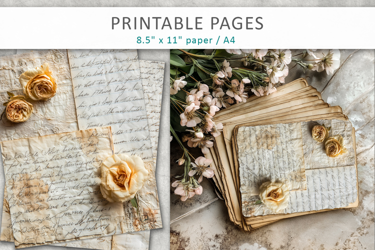 antique paper junk journal pages, antique texture
