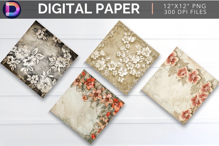 Lace Parchment Digital Paper