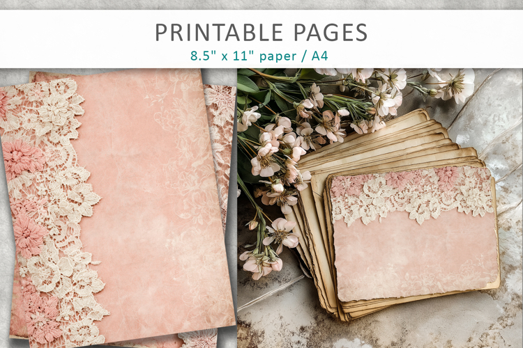 Lace scrapbook paper, floral lace background