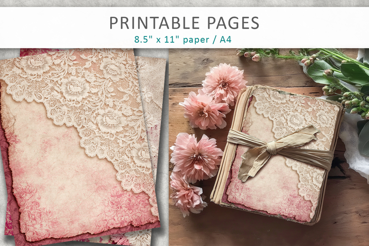 Lace scrapbook paper, antique paper