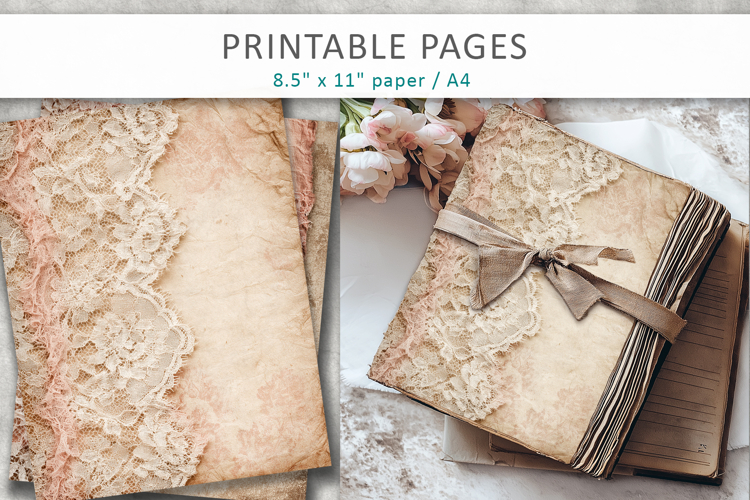 Lace scrapbook paper, vintage paper