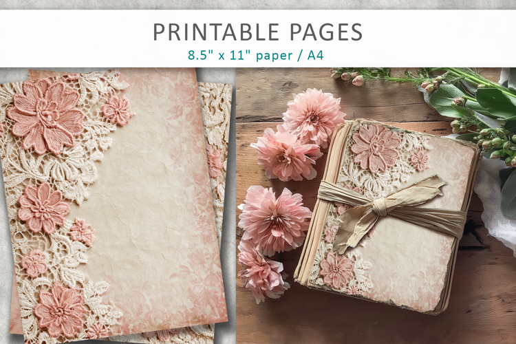 Lace scrapbook paper, floral lace background