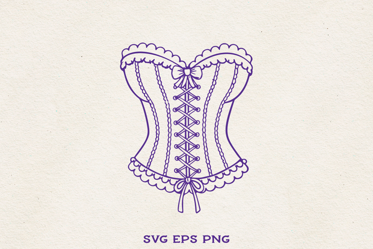 Mardi Gras Corset SVG | Carnival Lace Up Corset Clipart PNG
