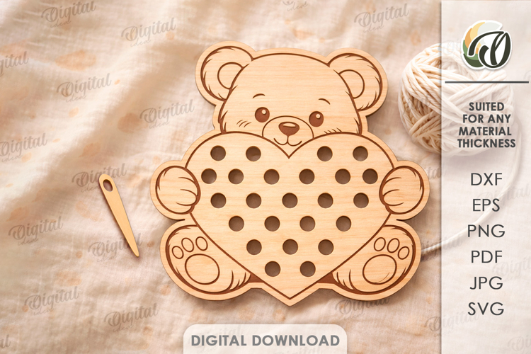 Lacing Kids Toy Laser Cut. Montessori Toy. Bear SVG