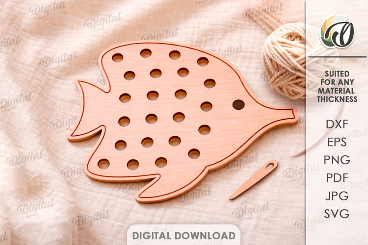 Lacing Kids Toy Laser Cut. Montessori Toy. Fish SVG