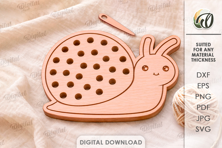 Lacing Kids Toy Laser Cut. Montessori Toy. Snail SVG
