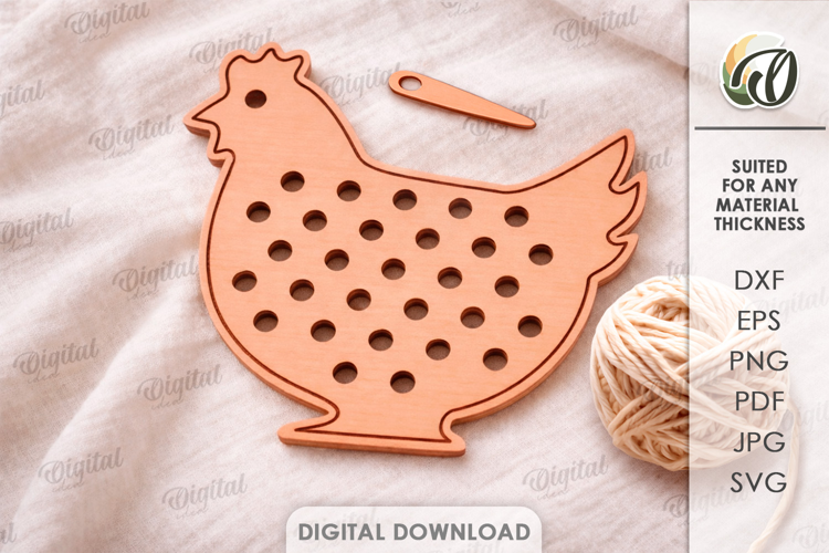 Lacing Kids Toy Laser Cut. Montessori Toy. Chicken SVG