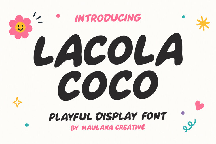 Lacola Coco - Playful Handcrafted Rounded Display Font example image 1