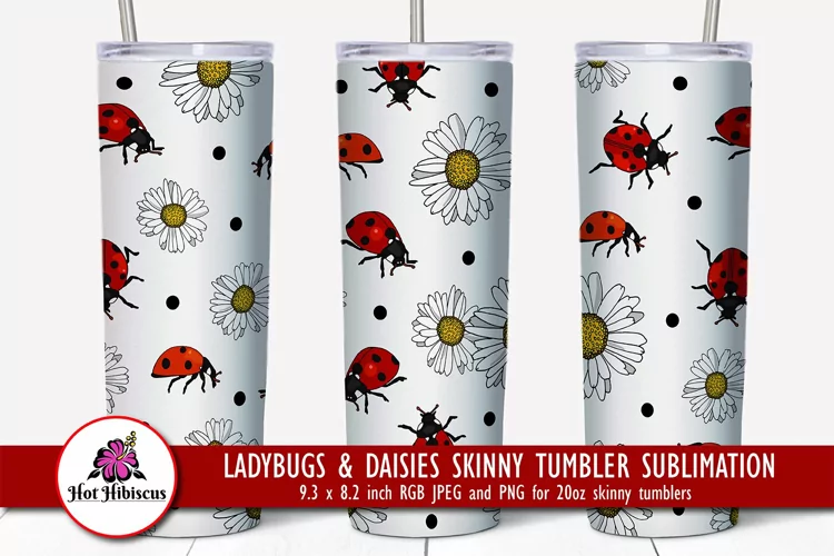 Ladybug Tumbler Wrap Sublimation | Ladybird Tumbler PNG