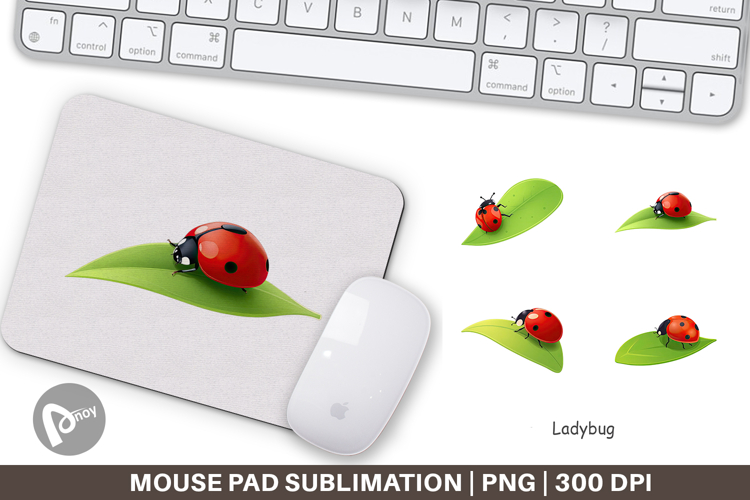 Mouse Pad Spring Ladybug example image 1