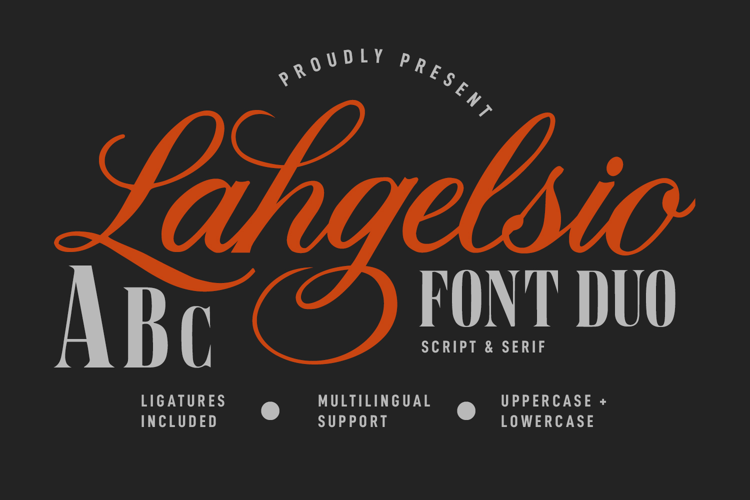 Lahgelsio Serif Cursive Script Font Duo