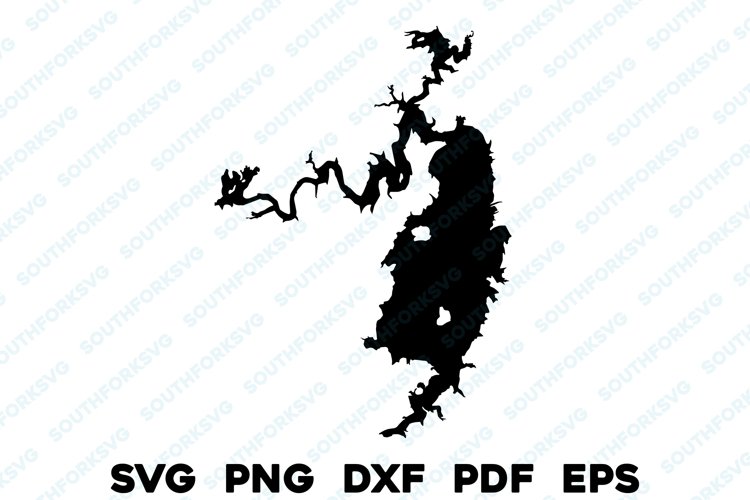 Lake Bridgeport Texas Map Silhouettes Shape Design