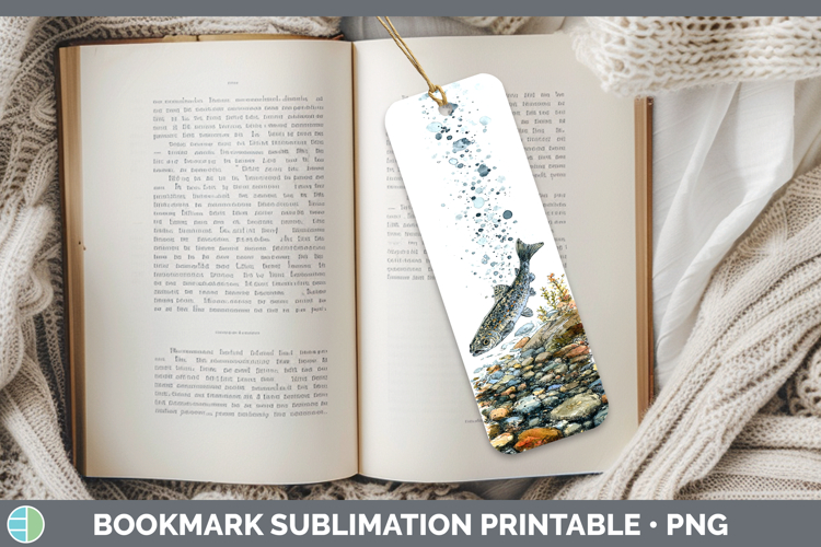 Arctic Grayling Lake Fish Sketch Bookmark Sublimation Design