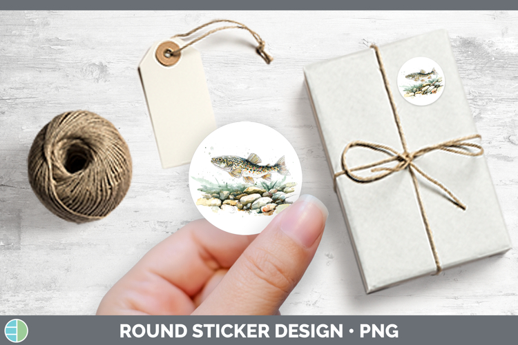 Arctic Grayling Lake Fish Sketch Stickers Design