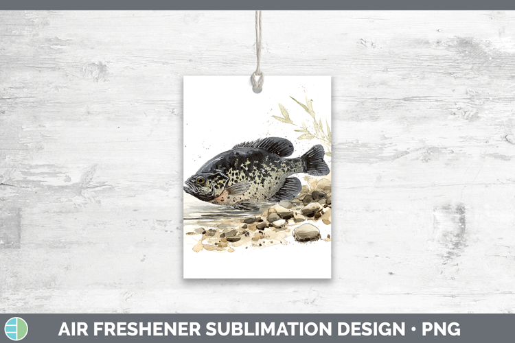 Black Crappie Lake Fish Sketch Air Freshener Sublimation Des