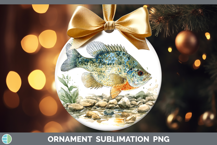 Bluegill Sunfish Lake Fish Sketch Ornament Sublimation Desig