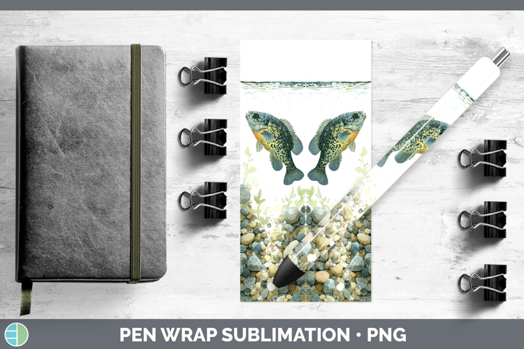 Bluegill Sunfish Lake Fish Sketch Pen Wrap Sublimation Desig