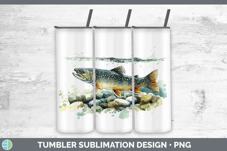 GorgeousLake Fish Sketch Tumbler design.