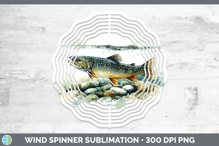 GorgeousLake Fish Sketch Wind Spinner design.