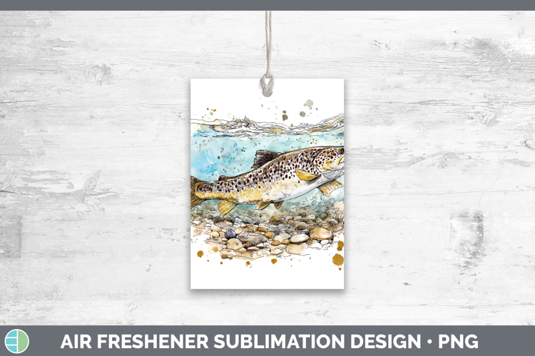 Brown Trout Lake Fish Sketch Air Freshener Sublimation Desig