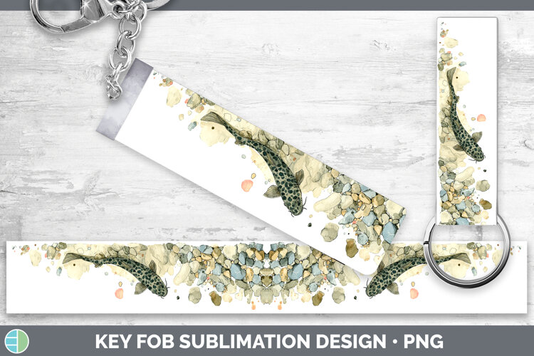 GorgeousLake Fish Sketch Key Fob design.