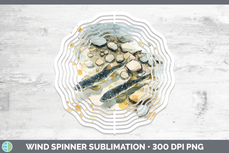 Channel Catfish Lake Fish Sketch Wind Spinner Sublimation De
