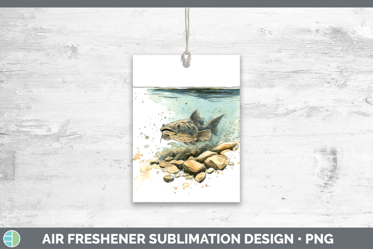 Flathead Catfish Lake Fish Sketch Air Freshener Sublimation