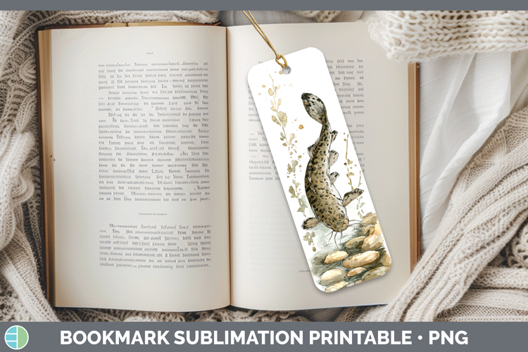 Flathead Catfish Lake Fish Sketch Bookmark Sublimation Desig