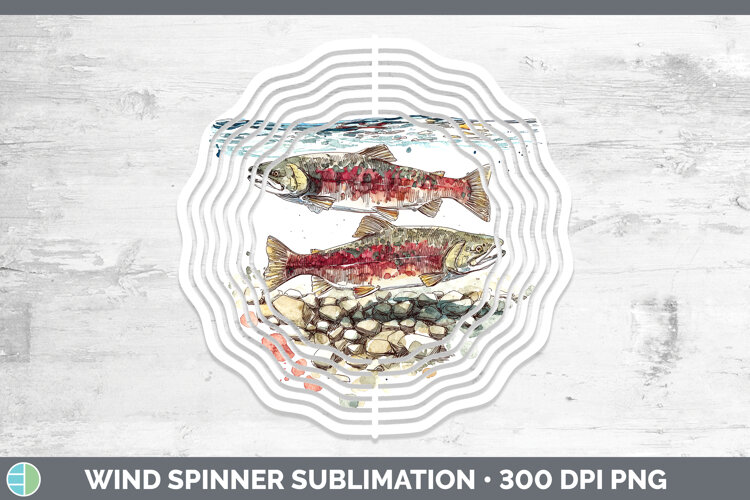 GorgeousLake Fish Sketch Wind Spinner design.