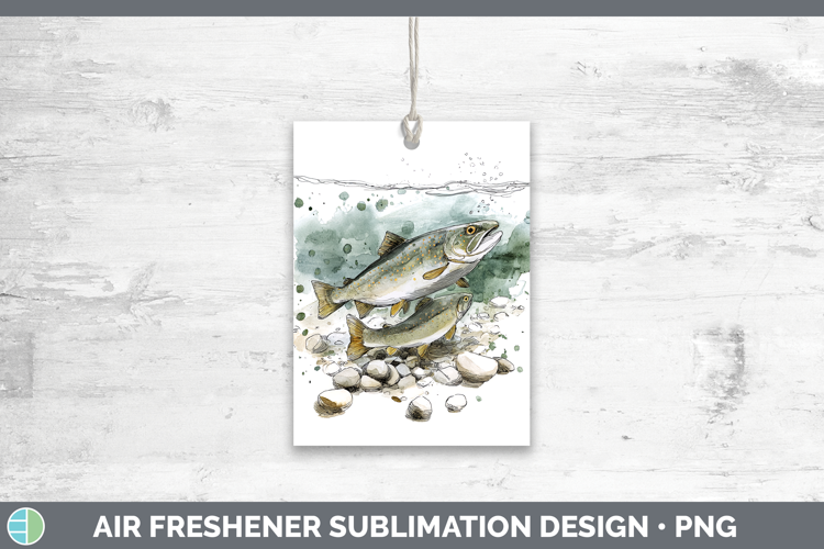 Lake Trout Lake Fish Sketch Air Freshener Sublimation Design