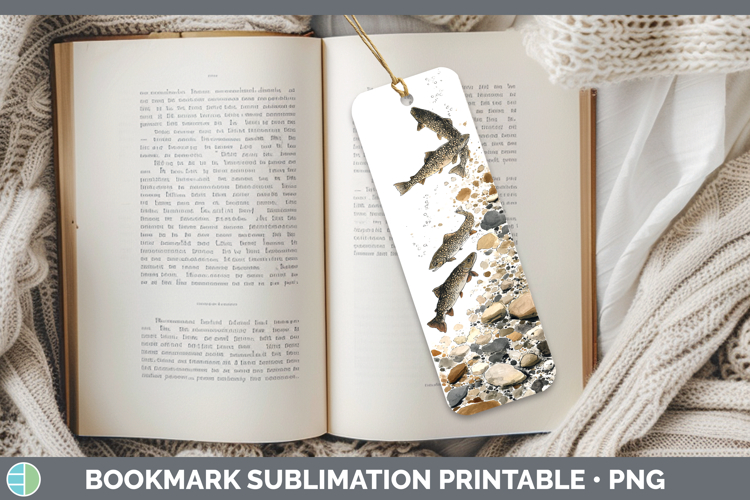 Lake Trout Lake Fish Sketch Bookmark Sublimation Design