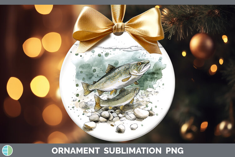 GorgeousLake Fish Sketch Ornament design.