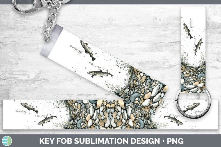 GorgeousLake Fish Sketch Key Fob design.