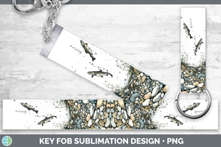 Lake Whitefish Lake Fish Sketch Key Fob Sublimation Design