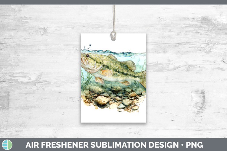 Largemouth Bass Lake Fish Sketch Air Freshener Sublimation D