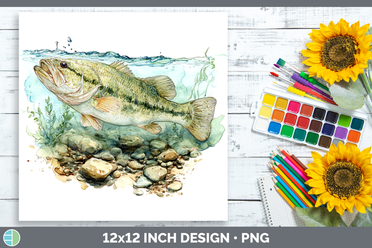 Largemouth Bass Lake Fish Sketch Paper Backgrounds Design