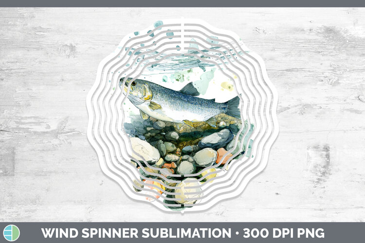 GorgeousLake Fish Sketch Wind Spinner design.